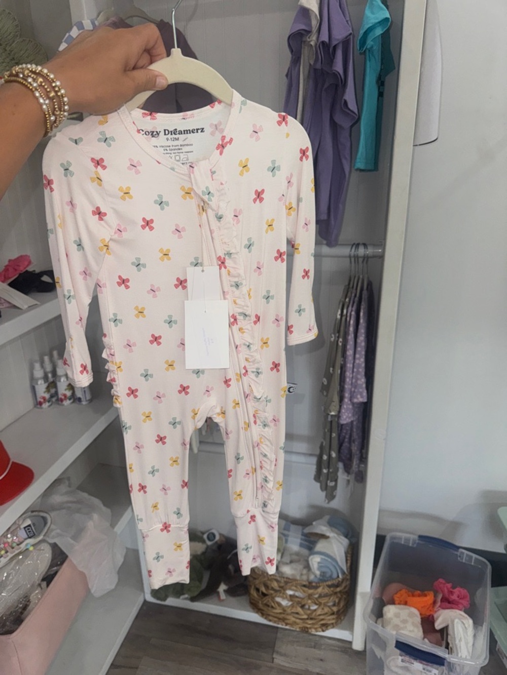 Girls' Pink Floral Modal Footless Pajamas